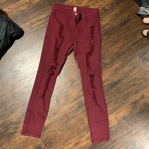 Burgundy Fashion Nova Jeans
